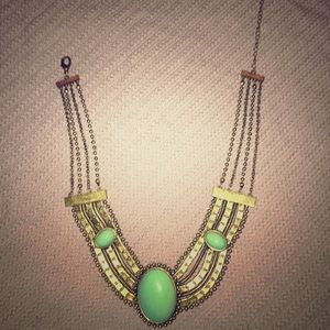 Bronze, turquoise statement necklace
